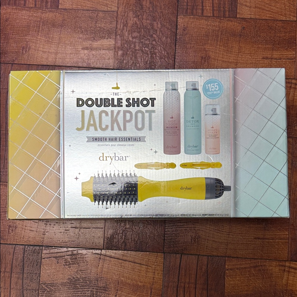 Drybar Yellow Double Shot Hair Essentials Set NEW IN BOX WITH PRODUCT